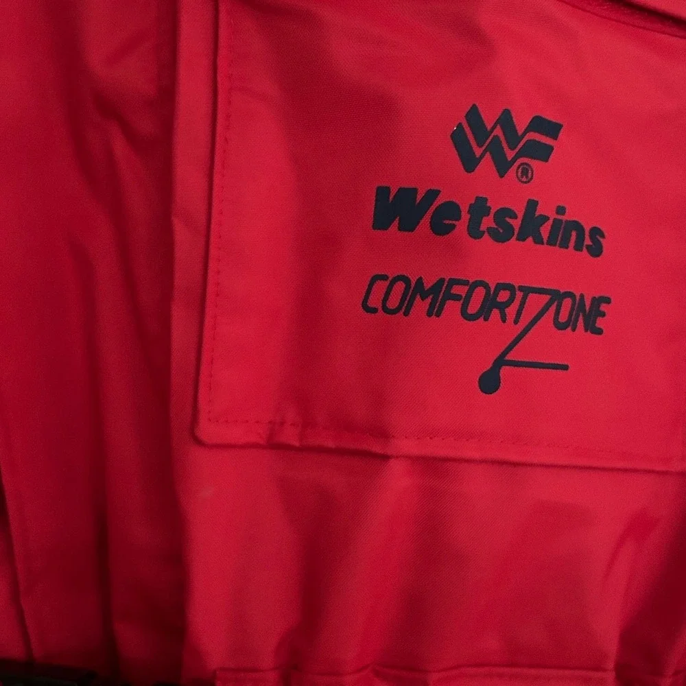 Vintage Wetskins Weatherproof Windbreaker Men Red Black Hooded Jacket XS Outdoor